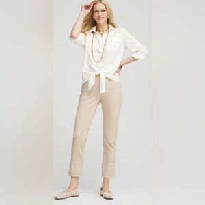 Chico's Tan Cropped Ankle Pants